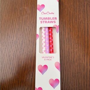 Valentine's Tumbler Straws w/ Toppers